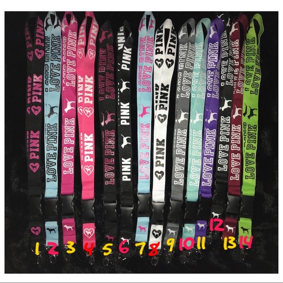 VS Pink Lanyard Key Chain Card Phone Holder Gray - Picture 2 of 2